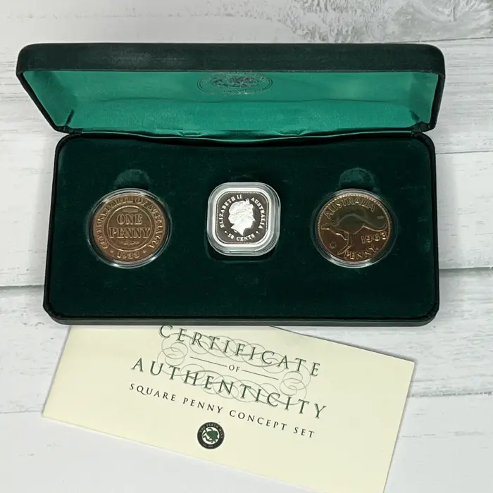2003 Square Penny Concept Set from the Perth Mint