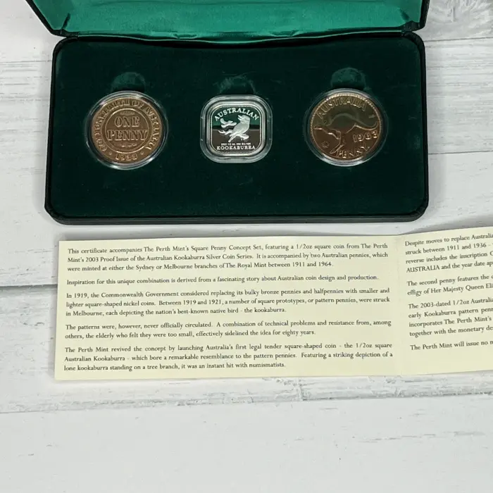 2003 Square Penny Concept Set from the Perth Mint