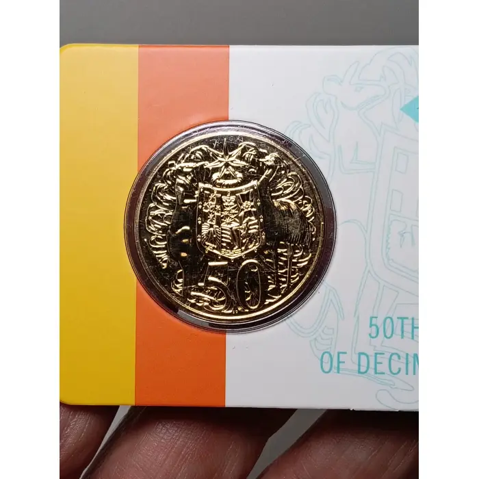 2016 Round 50c Gold Plated UNC Coin 