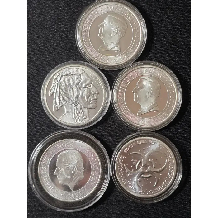 5 oz Pure Silver Round Lot – Zombucks, Mexican Libertad, ABC Mint & Buffalo
