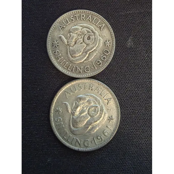 AUSTRALIAN Shilling x 2 (1960, 1961)