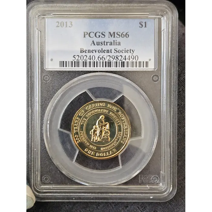 2013 $1 BENEVOLENT SOCIETY – PCGS MS66