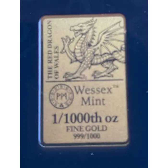 1/1000 oz Gold Honey  Bee & The Red Dragon of Wales