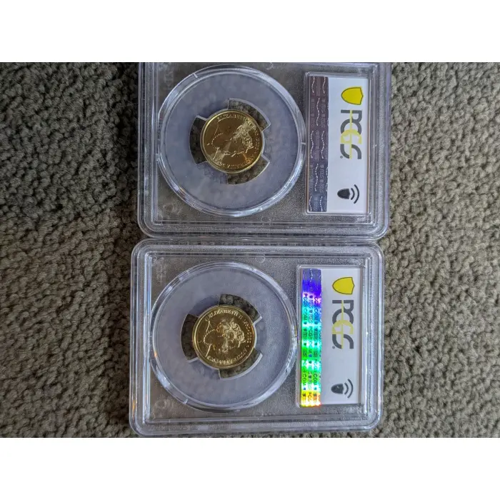 2023 Aus $2 35th Anniversary Remembrance Red & Gold Poppy Set PCGS MS67 & MS69