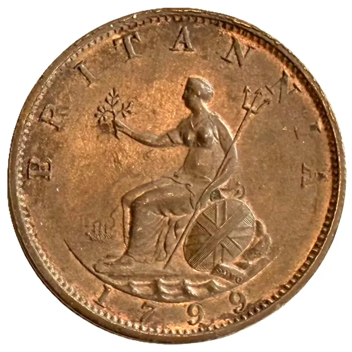 ENGLISH 1799 George III halfpenny (S3778) aUNC