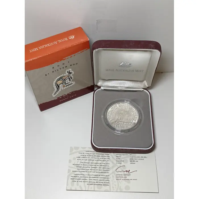 2001  $1 Silver Roo Proof coin 