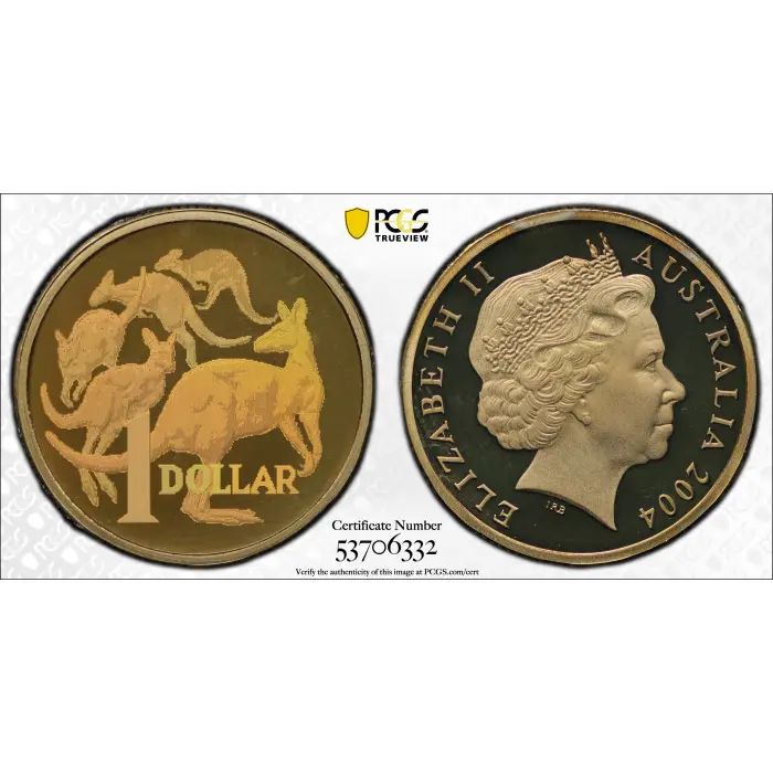 PCGS PR68DCAM 2004  Holographic Kangaroos $1 Coin  Proof