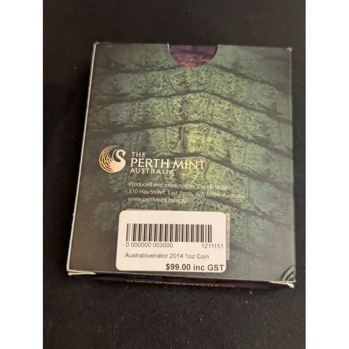 2014 Australian Age of Dinosaurs - Australovenator 1oz coloured silver 