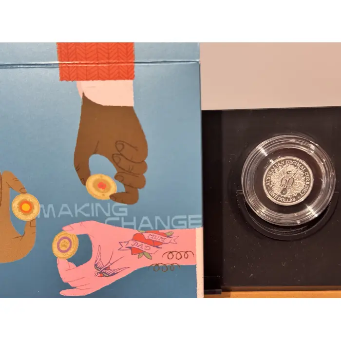 60th Anniversary of Decimal Currency Silver Proof $1