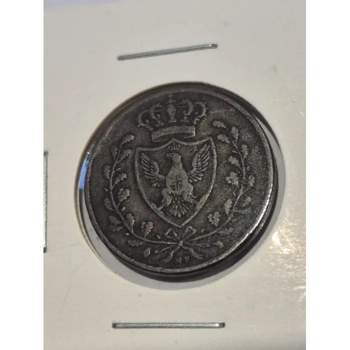 1826 Kingdom of Sardinia 5 Centesimi Coin - Carlo Felice - Crowned Shield