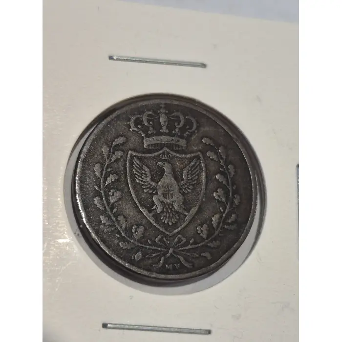 1826 Kingdom of Sardinia 5 Centesimi Coin - Carlo Felice - Crowned Shield