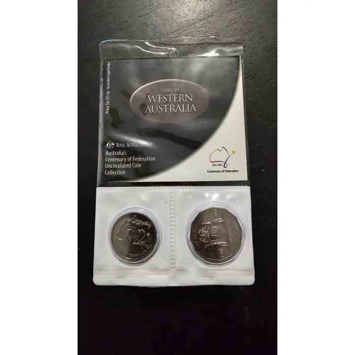 2001 Royal Australian Mint Centenary of Federation 2-Coin Uncirculated Set – Wes
