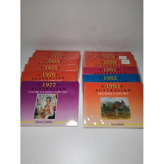 1972- 1983 Sherwood UNC Coin sets 12 sets one for each year. 