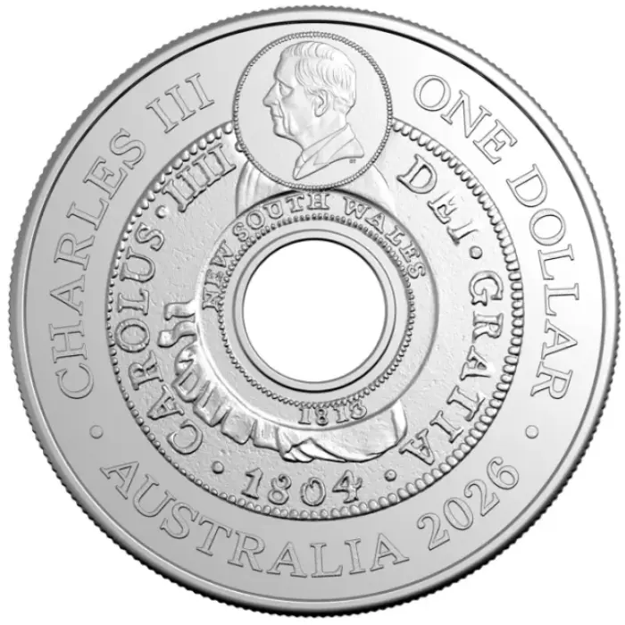  2026 $1 Origins of Australian Coin - Tribute to the Holey Dollar $1 UNC Coin