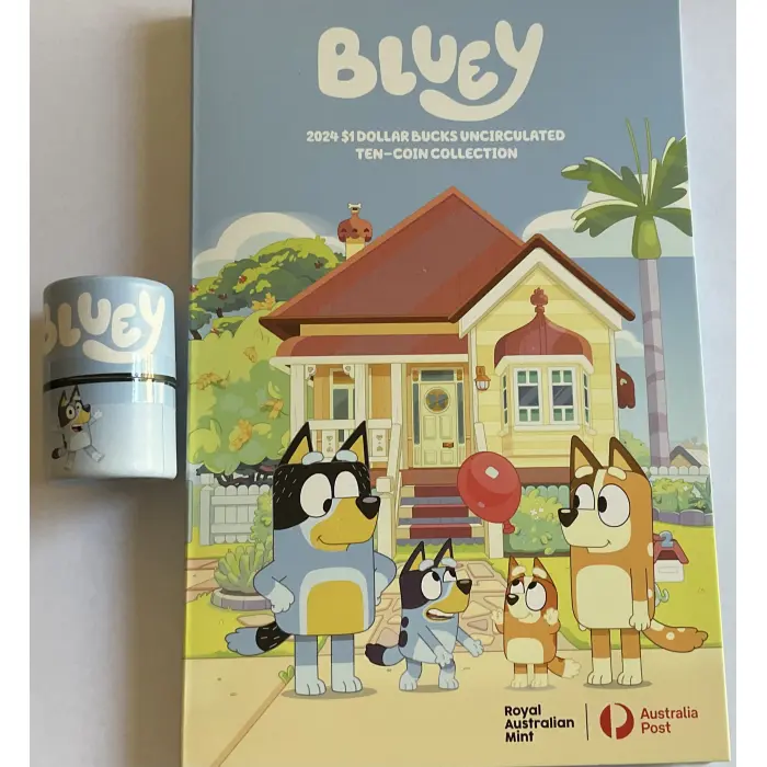 2024 BLUEY $1 DOLLARBUCKS 10-COIN TUBE & PRESENTATION FOLDER 