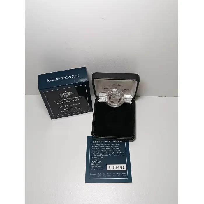 2010 100 Years of Australian Coinage ANDA Release Dollar Silver Proof Coin 'C'