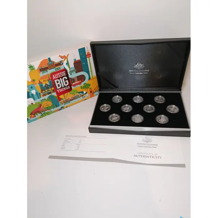 2023 Aussie BIG things Ten-Coin Fine Silver Proof Set, with COA