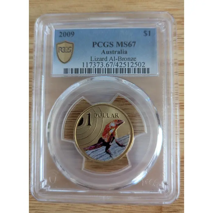 2009 PCGS M67 Colour Aust Lizard 