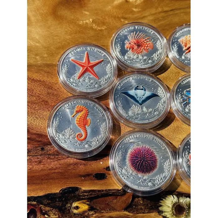 10x 1oz Ocean Animals Copper 3D Silver Plated