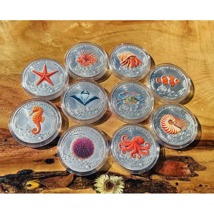10x 1oz Ocean Animals Copper 3D Silver Plated
