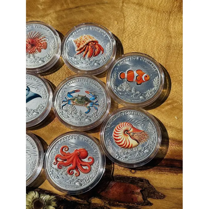 10x 1oz Ocean Animals Copper 3D Silver Plated