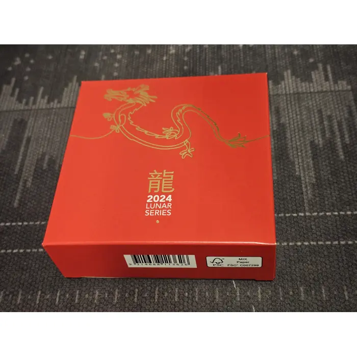2024 $5 Year Of The Dragon 1oz Silver Proof Domed RAM