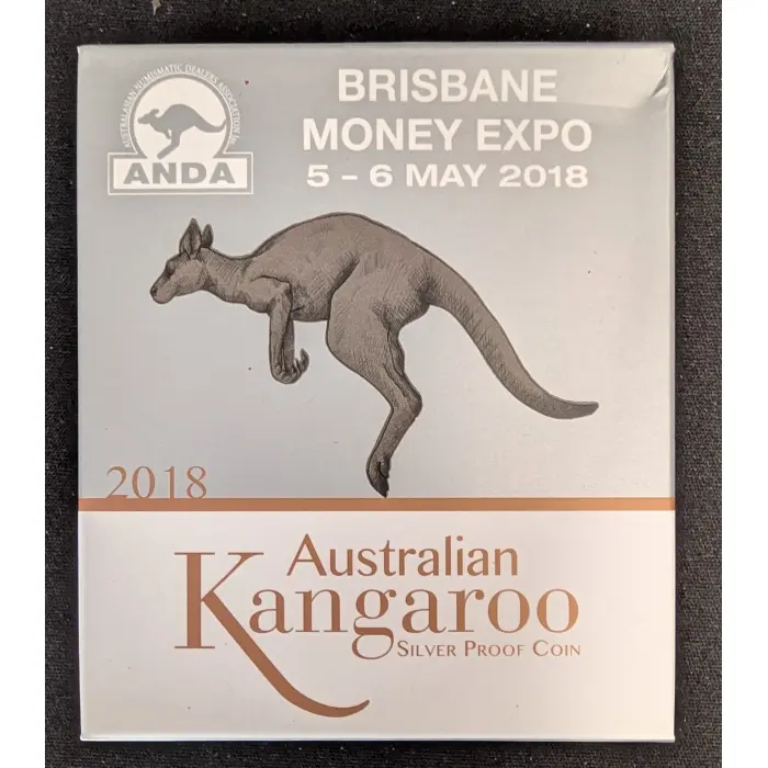 2018 50c 1/2oz silver Kangaroo Brisbane Money Expo