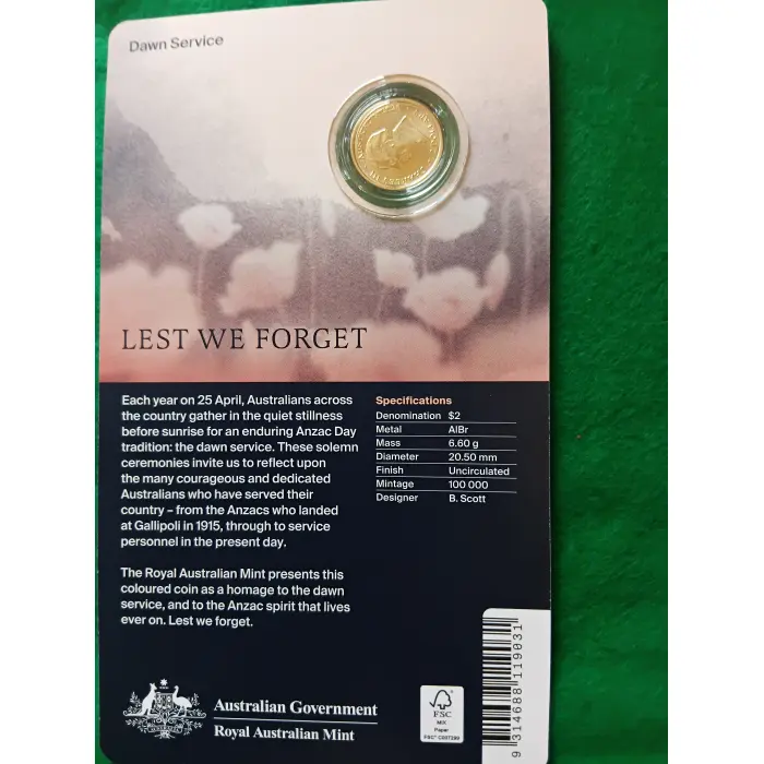 2026  $2 C Mintmark Coloured Uncirculated Coin