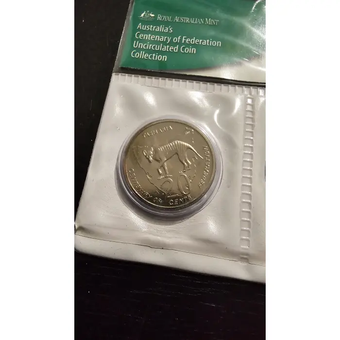 2001 Royal Australian Mint Centenary of Federation 2-Coin Uncirculated Set – Tas
