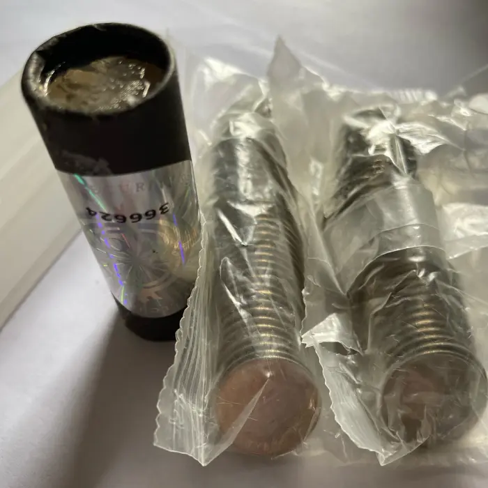 5c uncirculated roll and 2 bags