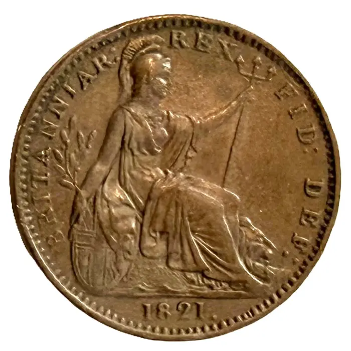 ENGLISH 1821 George IIII farthing (S3822) aUNC