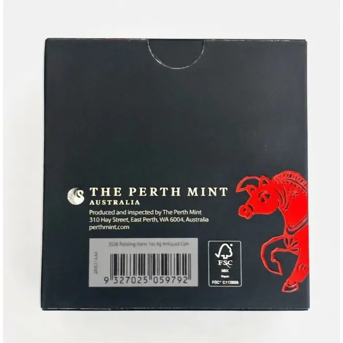 2026 Tuvalu Year of the Horse 1oz Silver Antiqued Rotating Charm Coin Perth Mint