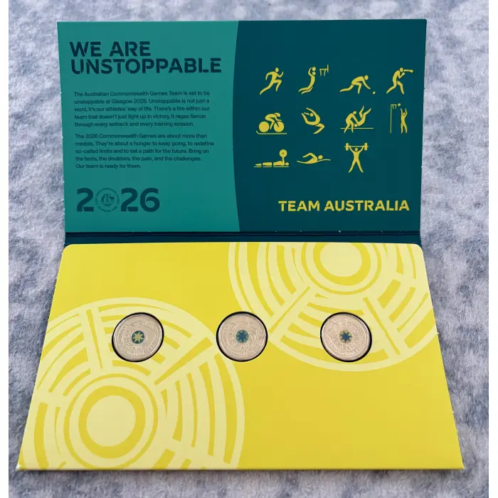 2026 COMMONWEALTH GAMES - $2 THREE-COIN SET IN FOLDER