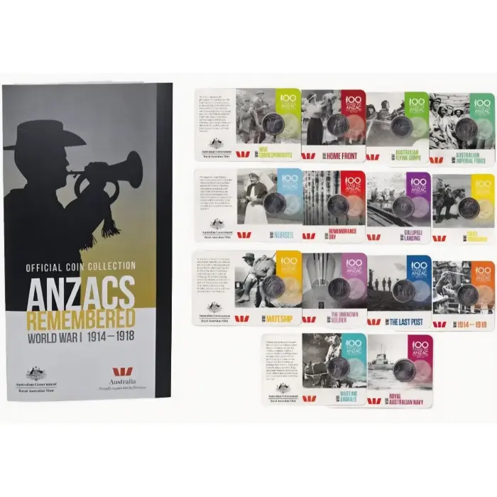 Set of 3 - 2015, 2016 & 2017 Anzac Folders  complete with all coins