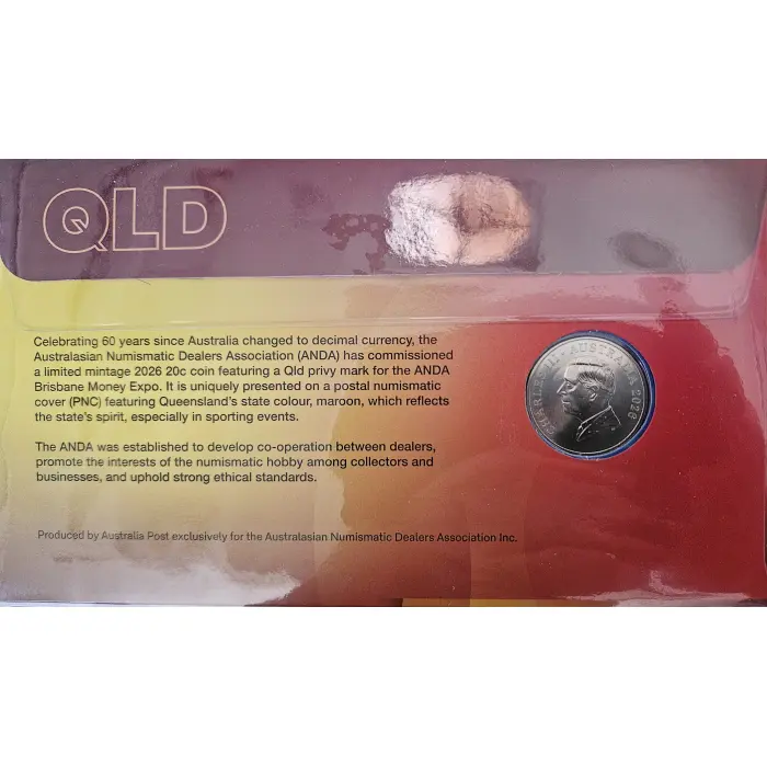 2026 ANDA BRISBANE MONEY EXPO – QLD PRIVY MARK PNC 20c PNC  599/600