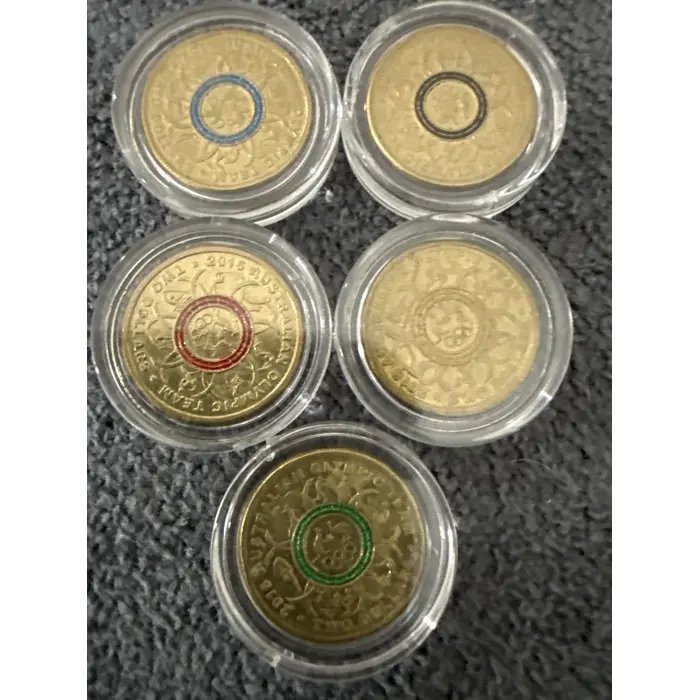 2016  $2 SET OF OLYMPIC COLOURED COIN 