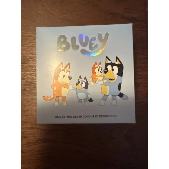 2026 $2 BLUEY COLOURED SILVER PROOF COIN - #07725  of  12000