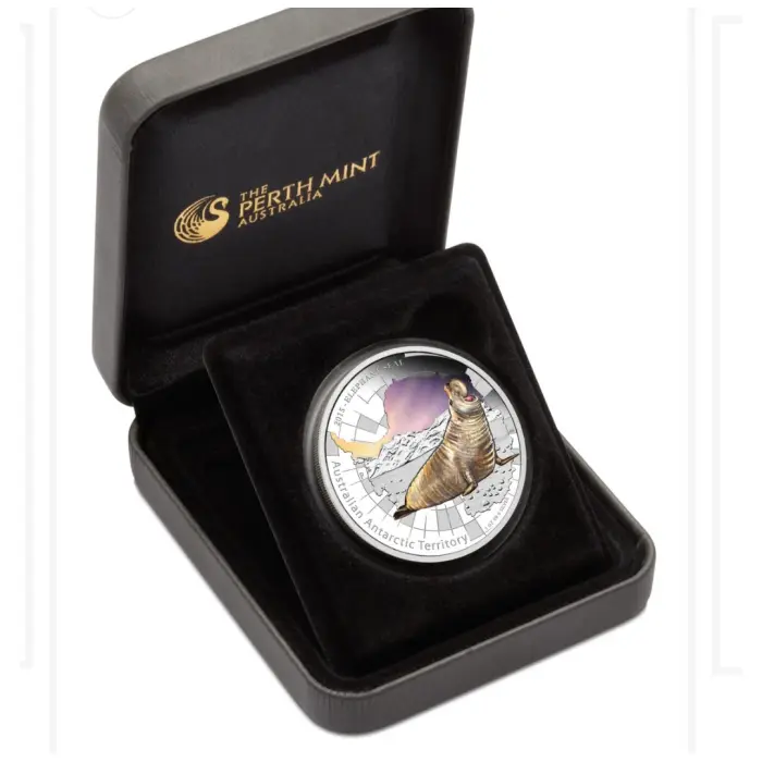 2015 Australian Antarctic Territory  Elephant Seal 1oz Silver Proof Coin
