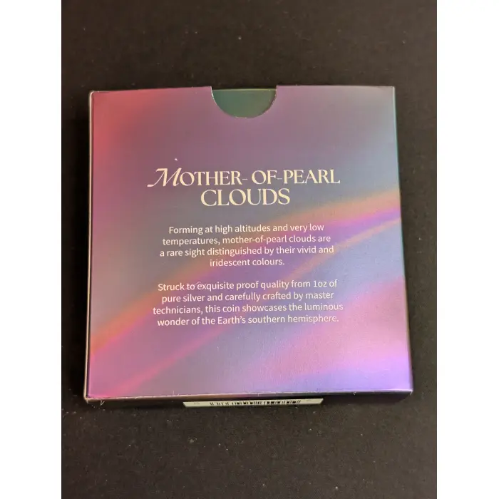 2025 Mother of Pearl Clouds 1oz .coloured silver proof
