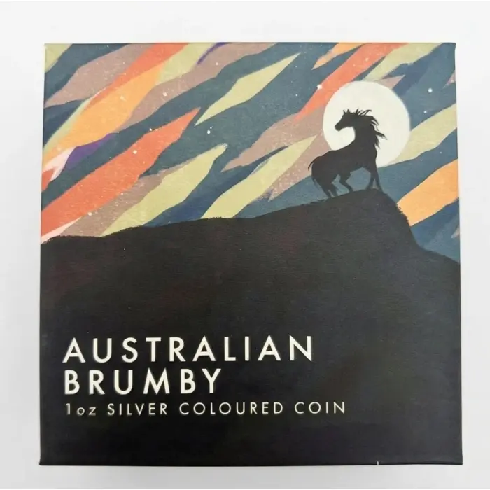 2026 $1 Australian Brumby 1oz Silver Colour Coins Perth Mint COA 22/1500