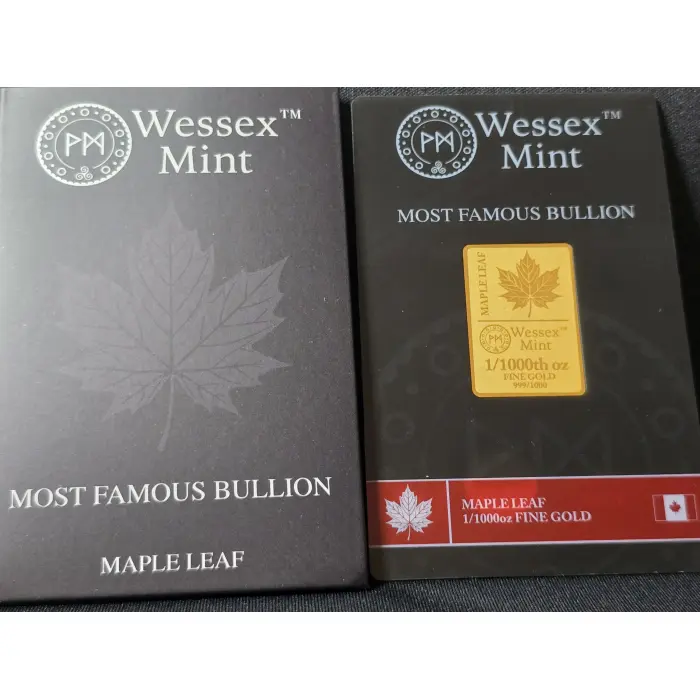 Wessex Mint 1/1000th oz Fine Gold Bar Collection - 6 Pack Bundle Set