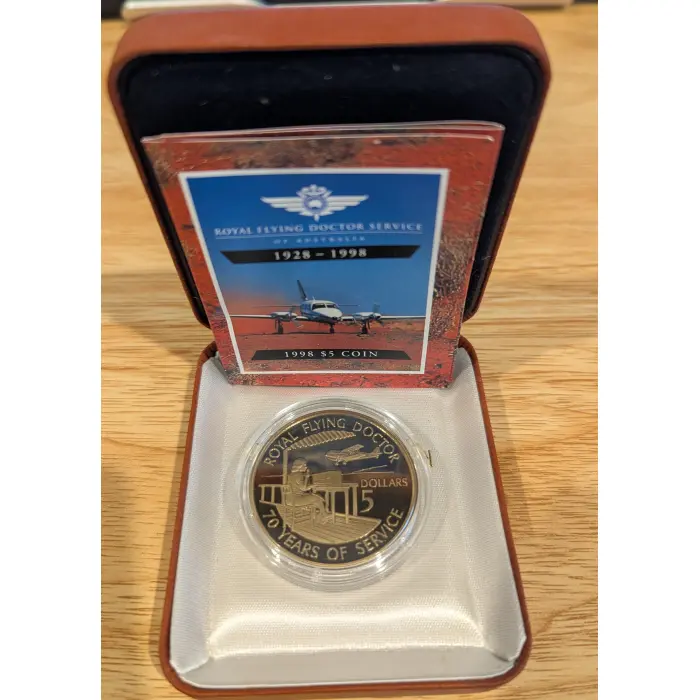 Royal Flying Doctor Service $5.00 Proof Coin 1998