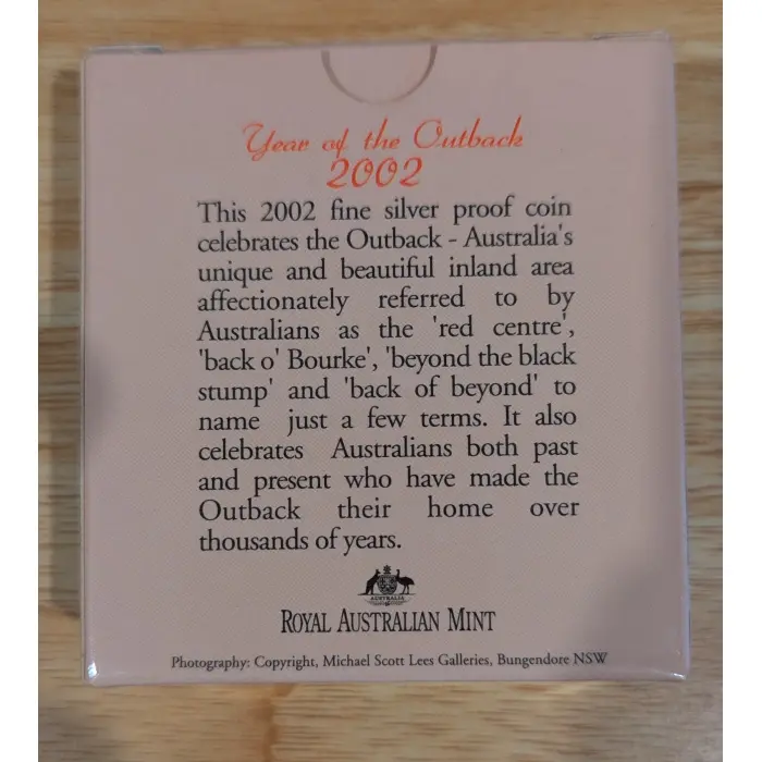 2002 Fine Silver Proof $1.00 Year of Outback
