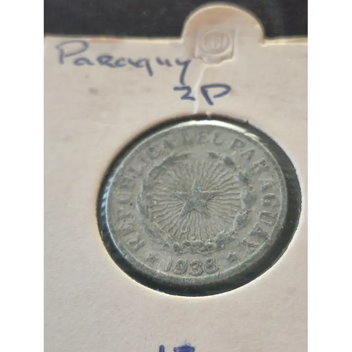 1938 Paraguay 2 Pesos Coin – Radiant Star