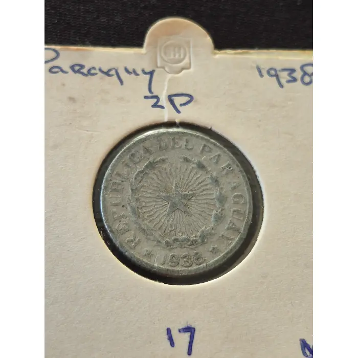 1938 Paraguay 2 Pesos Coin – Radiant Star