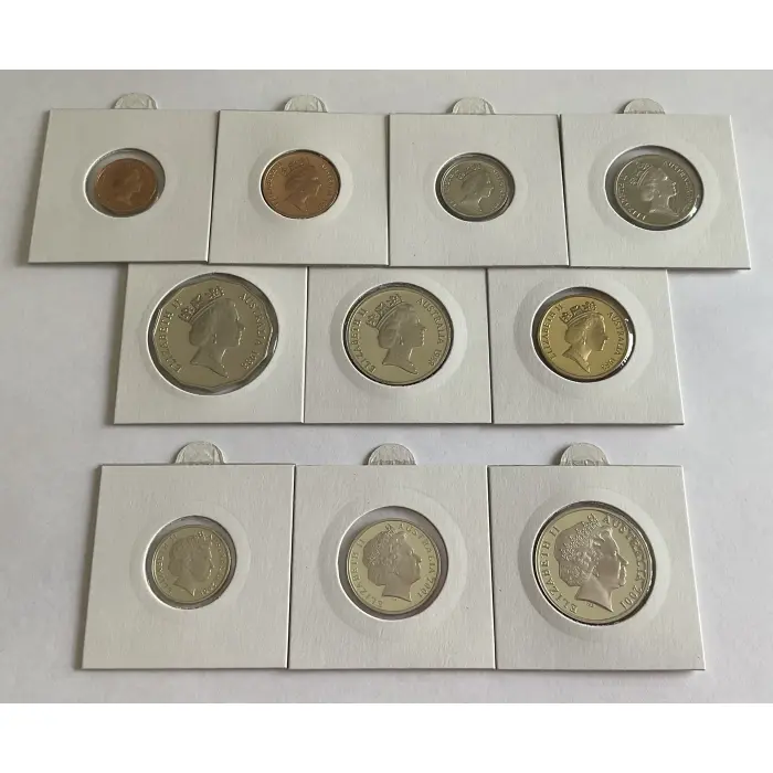 AUSTRALIA LOOSE PROOF COIN  BUNDLE  (1988 - 7 COINS / 2001 - 3 COINS)