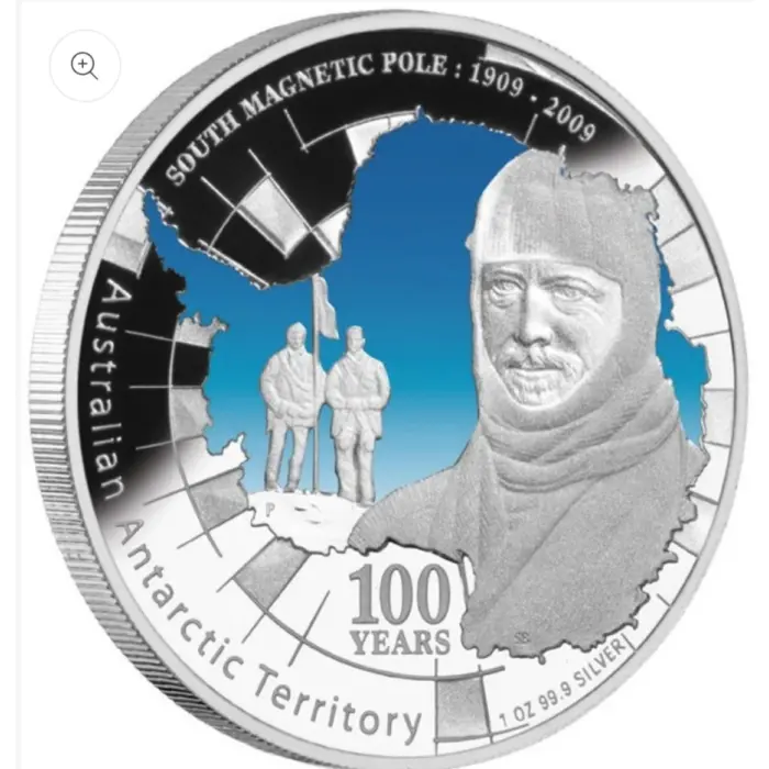 2009 Australian Antarctic Territory South Magnetic Pole 1oz Silver Proof Coin