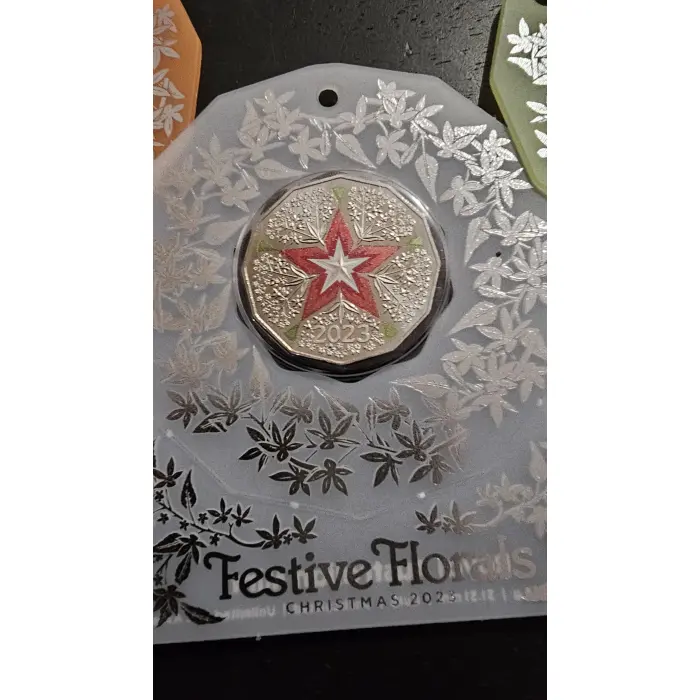 2023 Royal Australian Mint 50c 'Festive Florals' Christmas Decoration 