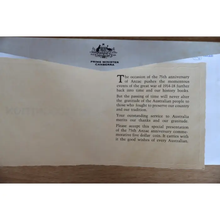 1990 ANZAC 75th Anniversary Australia New Zealand $5 2 Coin Proof Sets