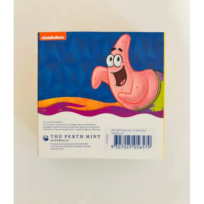 2025 Tuvalu SpongeBob Patrick Star 1oz Silver Proof Coloured